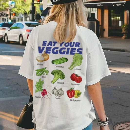 Classic Vegetable Graphic Large Fit Tee WHITE / S t-shirt-250223