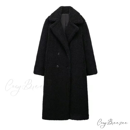 Classic Wool Mix Double-Breasted Coat Black / XS overcoats-241228