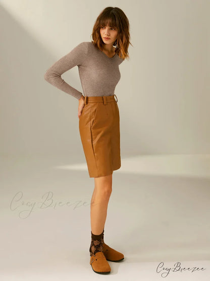 Clouds Ribbed Graceful Pullover Sweater