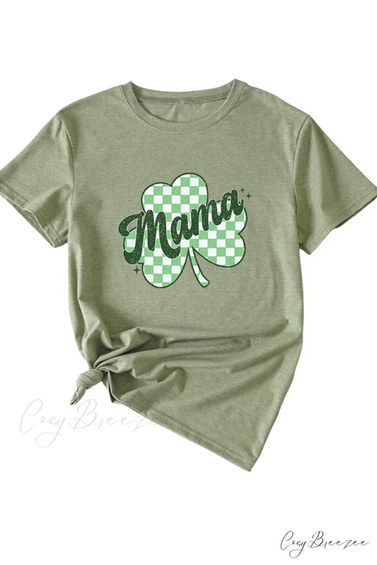 Clover Plaid Graphic Tee Green / S