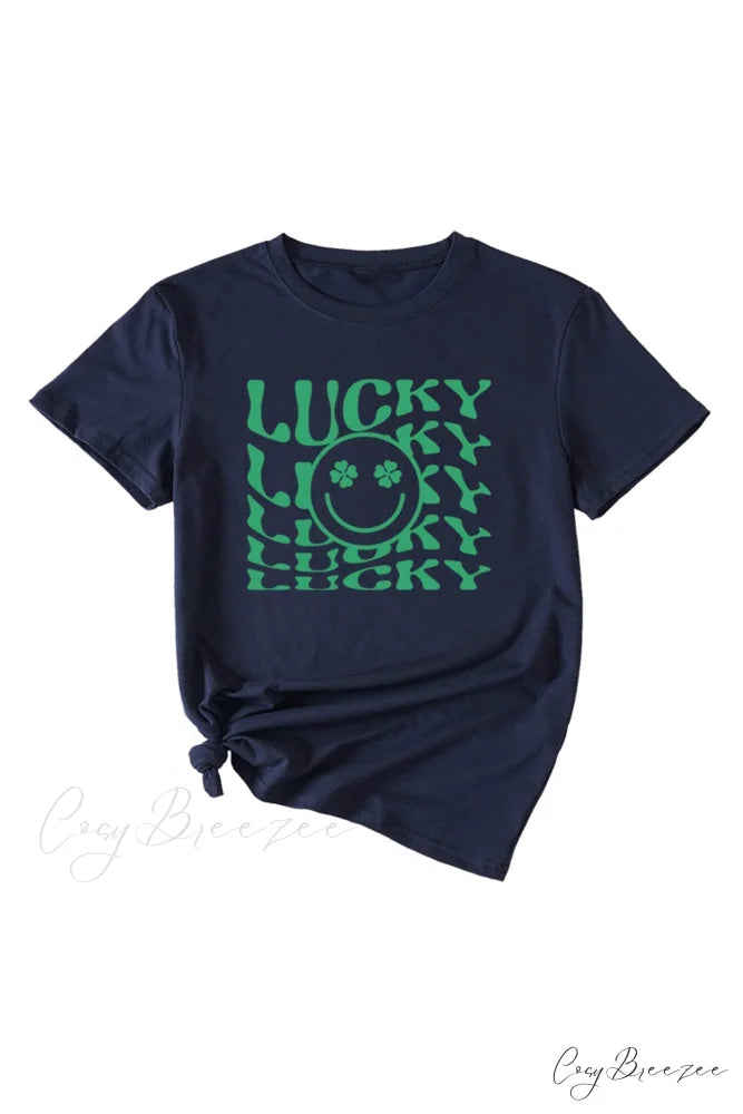 Clover Printed T-shirt Navy / S