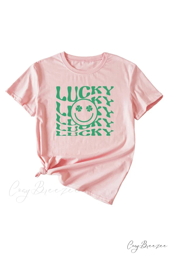 Clover Printed T-shirt Pink / S