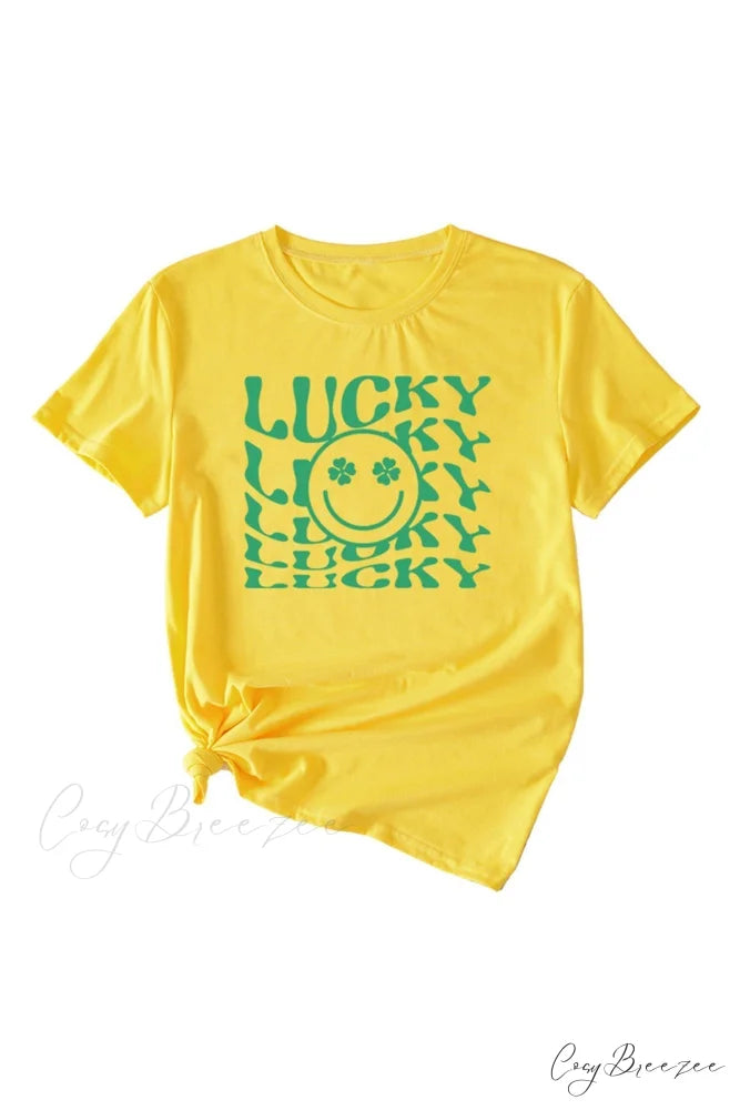 Clover Printed T-shirt Yellow / S