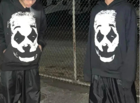 Clown Graphic Oversized Hoodie black / S hoodies-241228