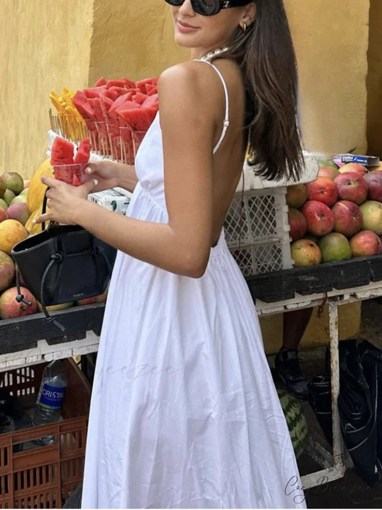 Coastal Cowgirl Open Trendy Back Long Dress