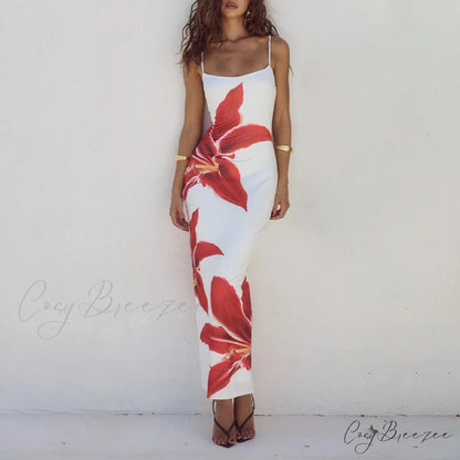 Cocktail Bodycon Floral Print Split Summer Streetwear Dress floraldress-250126