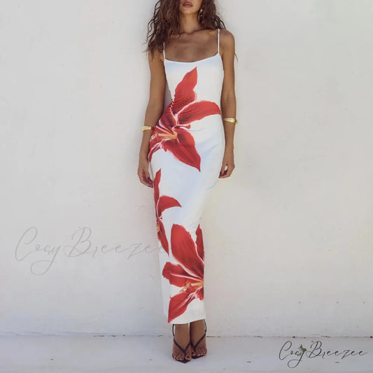 Cocktail Bodycon Floral Print Split Summer Streetwear Dress floraldress-250126
