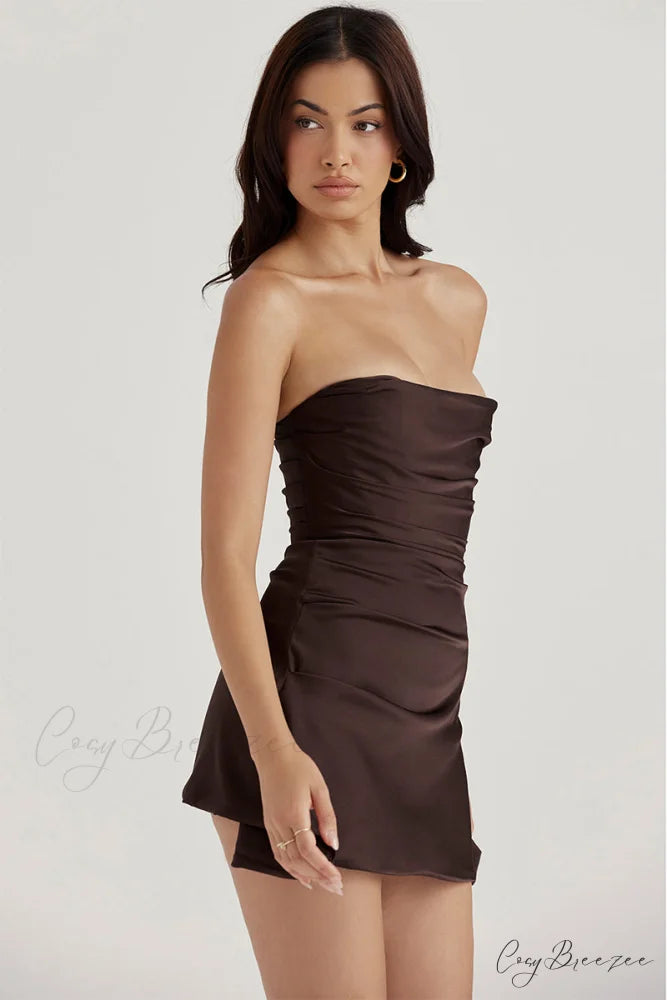 Cocktail Romance Graceful Strapless Mini Dress
