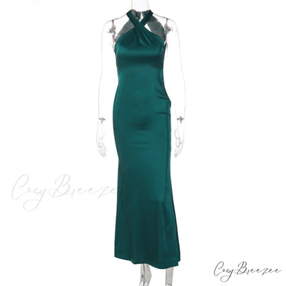 Colette Formal Swiss Charming Dot Crepe Dress GREEN / S
