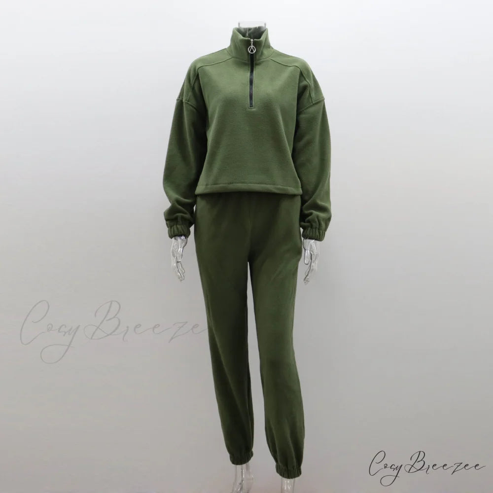 Collar Sweatshirt Casual Suit Sky blue / S