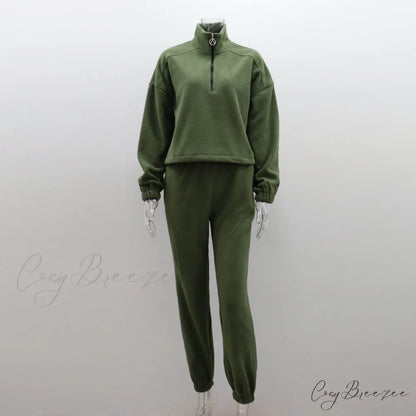 Collar Sweatshirt Casual Suit Sky blue / S
