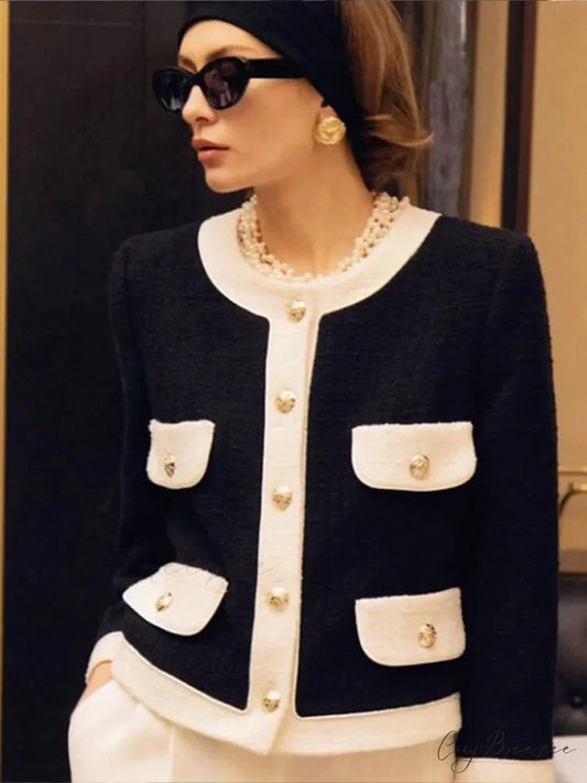 Color Block Slim Fit O-nech Cardigan cardigans-241228