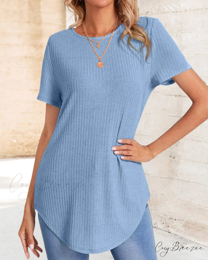 Color Casual Solid - T-Shirt Back Single-Breasted