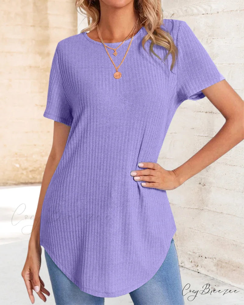 Color Casual Solid - T-Shirt Back Single-Breasted