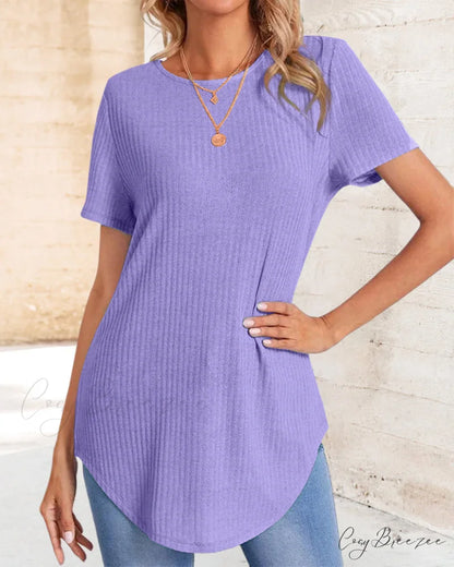 Color Casual Solid - T-Shirt Back Single-Breasted