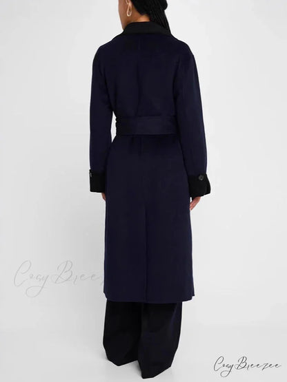 Color Lapel Slim Single-Breasted Coat overcoats-241228