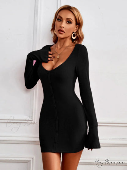 Color Sweater Cozy Mini Solid for Gown Me Keep Women Black / S