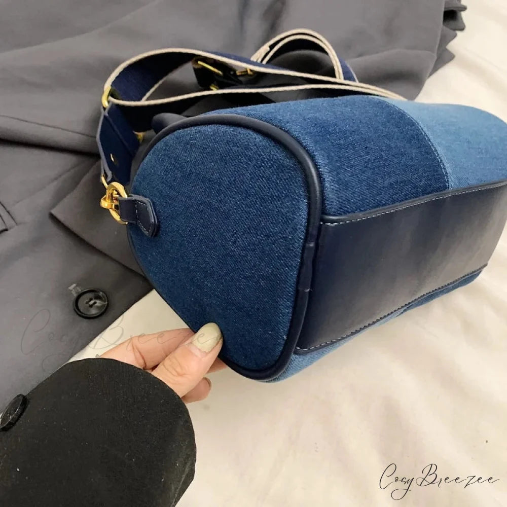 Colorblock Denim Mini Crossbody Bag handbag-250126