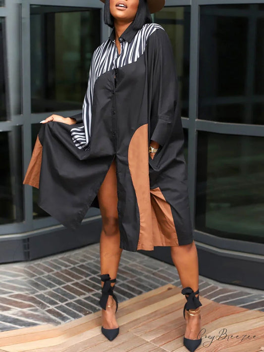 Colorblock Swing Graceful Maxi Skirt Black / S