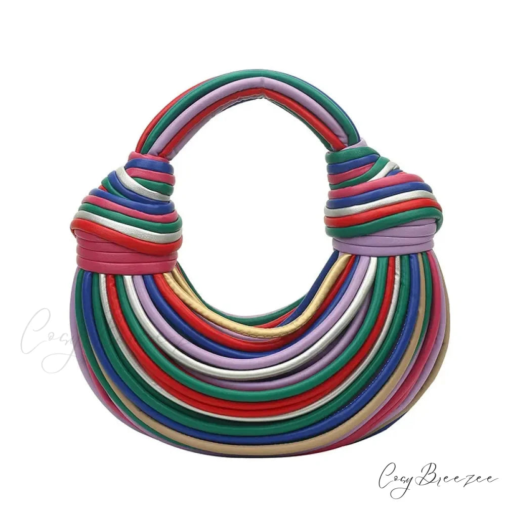 Colourful Rainbow Noodles Shaped Luxury Designer Women Handbag Clutch Colorful / 27x27x12cm clutchbag-250126