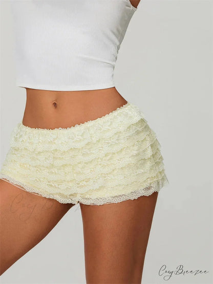 Contrast Hue Knitted Leisure Short short-250223