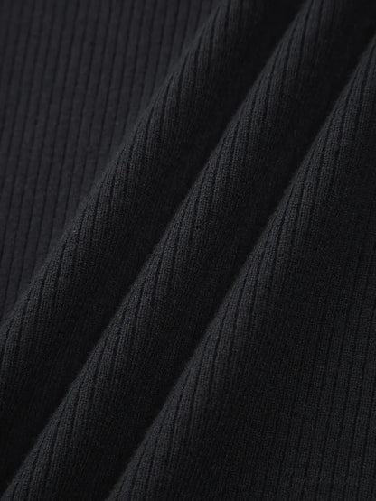 Contrast Trim Mock Trendy Neck Knit Top