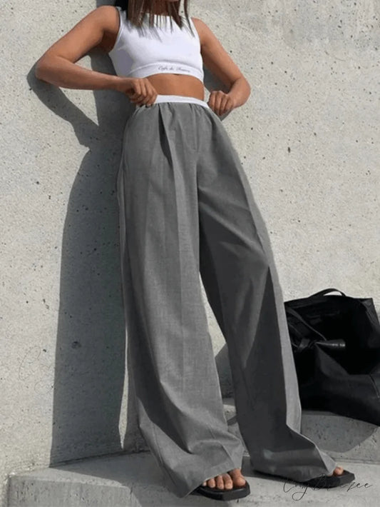 Contrast Vintage Logo Trendy Crop Cami Top Gray / S