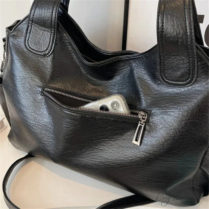 Contrasting Color High-Quality Zipper Shoulder Bag shoulder-250126