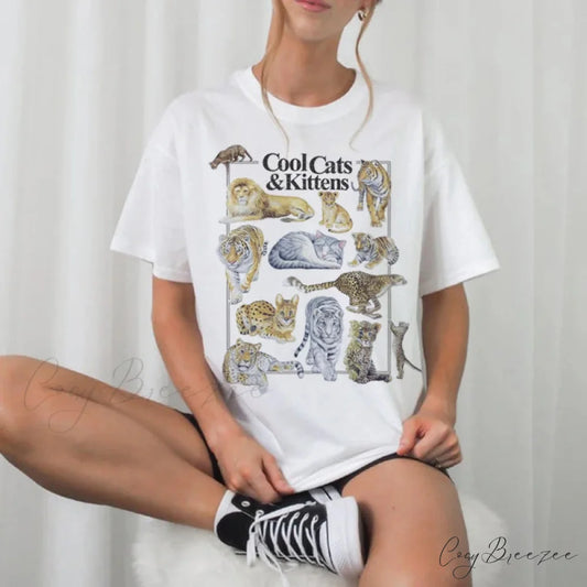 Cool Cats And Kittens Classic T-shirt WHITE / S t-shirt-250223
