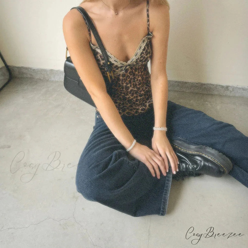 Coquette Leopard Lace Crop Top croptop-250223