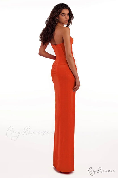 Coral Blazing Stylish Off-The-Shoulder Maxi Dress M / Coral