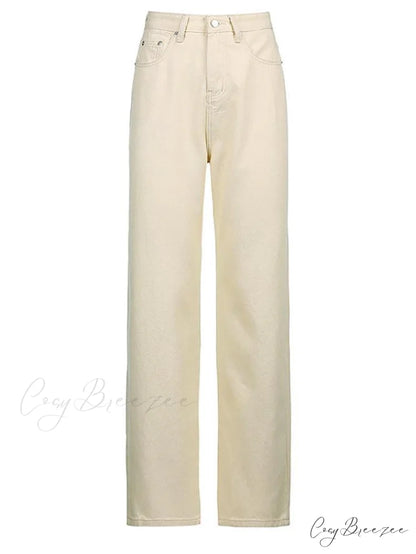 Corduroy Patchwork High Trendy Waist Straight Pants