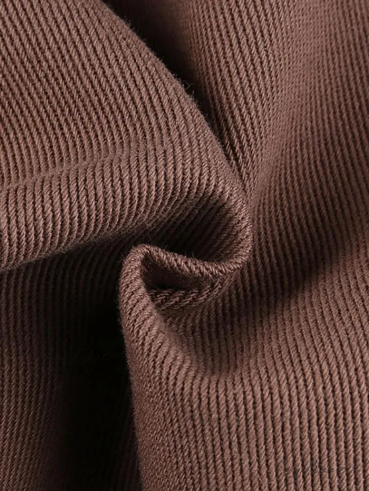 Corduroy Patchwork High Trendy Waist Straight Pants
