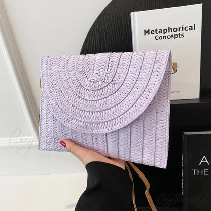 Corn Husk Weave Straw Clutch Wristlet taro wristlet-250126