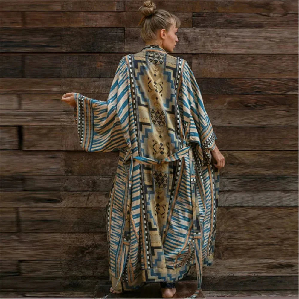Cotton Floral Print Kimono Cover-up bohodress-250126