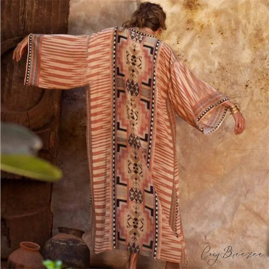 Cotton Floral Print Kimono Cover-up bohodress-250126