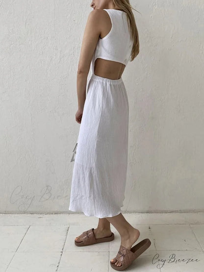 Cotton Holiday Cut Trendy Out Long Dress