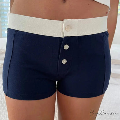 Cotton Print Button Sweatshorts Dark Grey / S short-250223