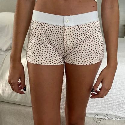 Cotton Print Button Sweatshorts MULTI / S short-250223