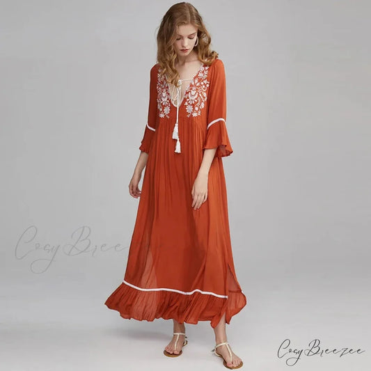 Cotton Rayon Boho Dress bohodress-250126