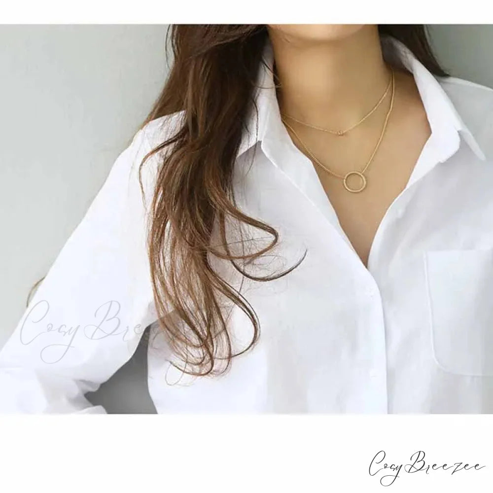 Cotton White Long Sleeve Button-up Crop Top blouse-250126