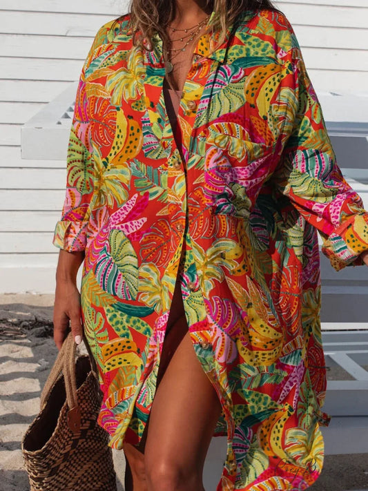 Coveted Button Stylish Down Shirt Dress Multicolor / S