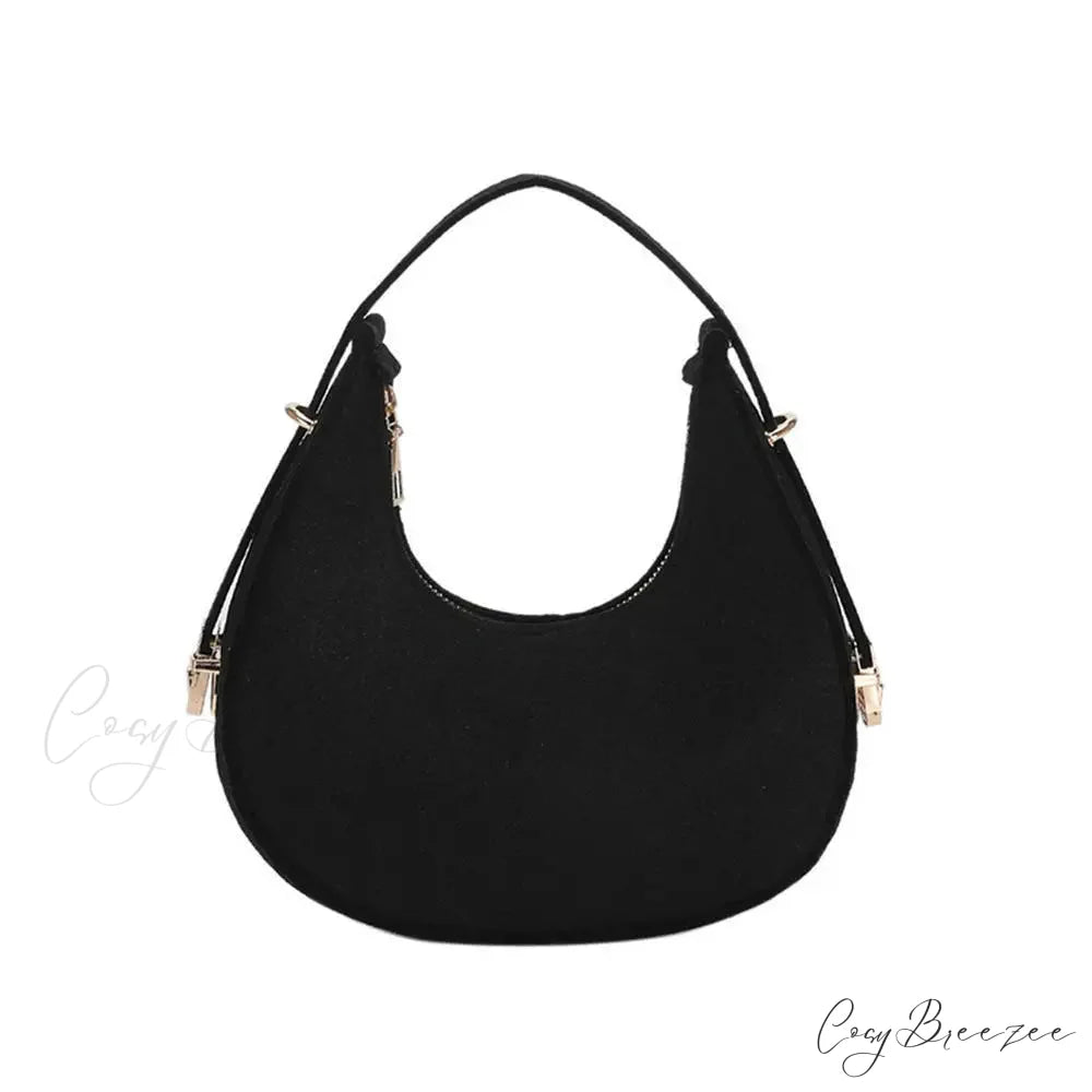 Cow Prints Underarm Shoulder Bag for Women Black shoulder-250126