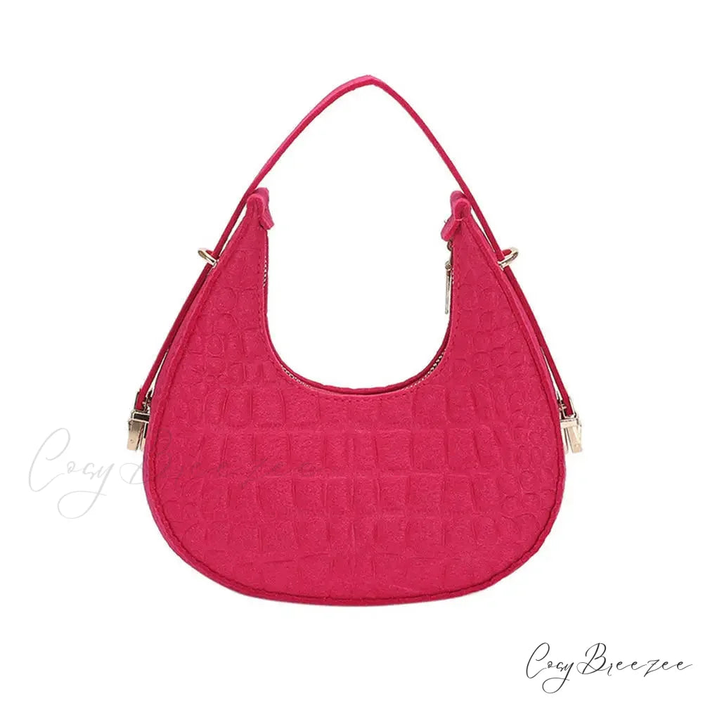 Cow Prints Underarm Shoulder Bag for Women Pink shoulder-250126