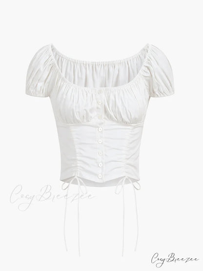 Cowgirl Aesthetics Drawstring Trendy Corset Crop Top