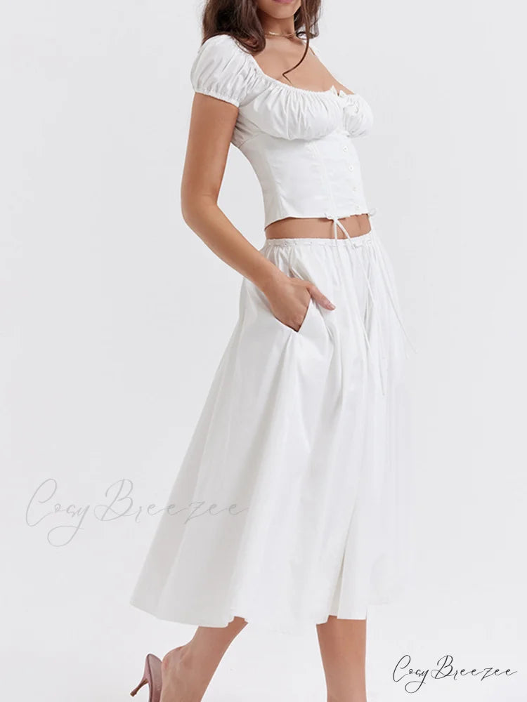 Cowgirl Aesthetics Drawstring Trendy Corset Crop Top