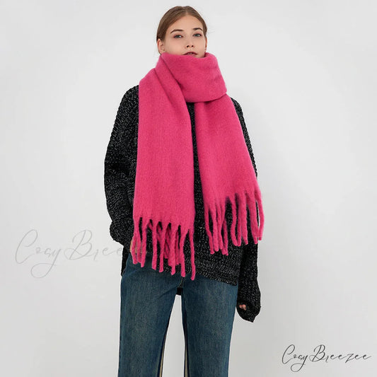 Cozy Warm Soft Thick Elegant Stylish Trendy Modern Scarf White
