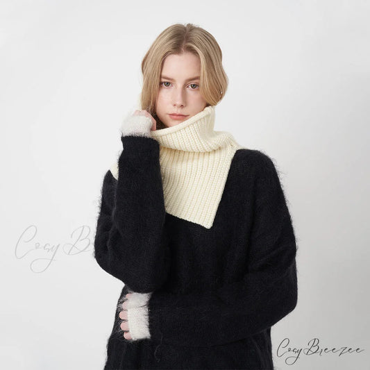 Cozy Warm Stylish Soft High Neck Thick Comfortable Elegant Scarf Off-white