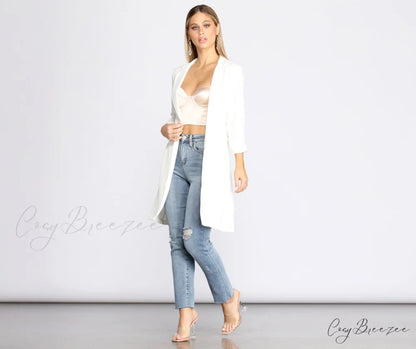 Crepe Longline Blazer for Boss Babes IVORY / S