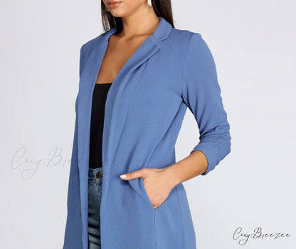 Crepe Longline Blazer for Boss Babes RED-3 / L